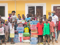 Najeeb Yakubu with some of the children