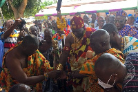 Torgbui Kwasinyi Kakaklolo Agyeman V (left), the Chief of Mafi Adidome