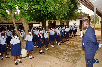 Vice-Chancellor of the UG, Prof. Ebenezer Oduro Owusu addressing the BECE candidates