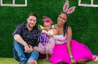 Yvonne Nelson with James Roberts and their daughter Ryn