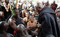 President Nana Addo-Dankwa Akufo-Addo  shaking hands with  Otumfuo Osei Tutu II