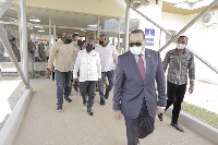 Dr Said Deraz, Euroget De-Invest Chairman leading President Akufo-Addo on a tour of the facility