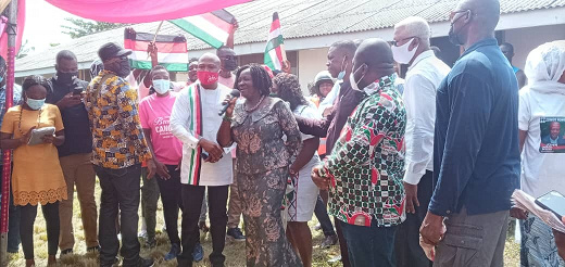 Prof Jane Naana Opoku Agyemang addressing the people