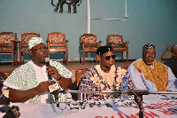 Northern regional minister (Left) , Minister of Chieftaincy (middle), Prof. Nabila