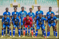 Real Tamale United players line up before a game