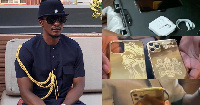 The gold plated iPhone (r) was unveiled in a video shared on social media