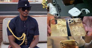 The gold plated iPhone (r) was unveiled in a video shared on social media