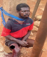 The thief who was about to be lynched at Gomoa Akwamu