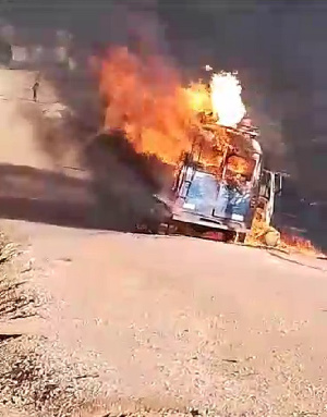 The vehicle that caught fire