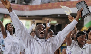 People worshiping in church