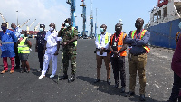 Some security officers at the port