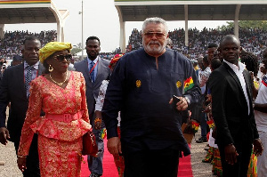 Nana Konadu with JJ Rawlings