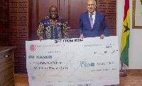 President Nana Addo Dankwa Akufo-Addo in a pose with a representative of the Indian government