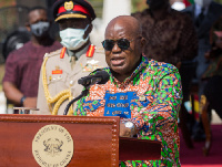 President Nana Addo Dankwa Akufo-Addo's shirt ‘matched’ the ‘Green Ghana’ tree planting event