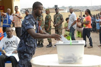 File photo of some voters at a special voting centre