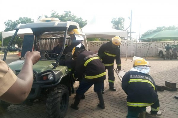 Fire Service officers participating the competition training