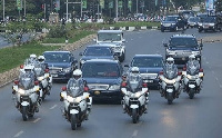 The President had about 50 vehicles in his convoy to Volta Region