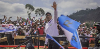 Paul Kagame at an election campaign