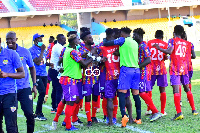 Hearts of Oak players in celebration video