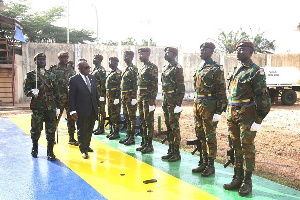 President Akufo-Addo inspecting a contingent during his visit