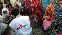 An MSF staff engaging dsplaced persons | File photo