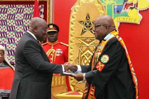 President Akufo-Addo with former Speaker of Parliament, Aaron Mike Oquaye