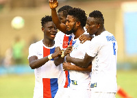 Liberty Professional players celebrate Eshun's winner