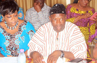 Otiko Afisah Djaba with Salifu Saeed at the event in Tamale