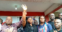 Wife of the late Mfantseman Member of Parliament, Ophilia Quansa Hayford (Middle)