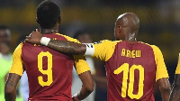 Jordan and Andre Ayew in action for the Black Stars