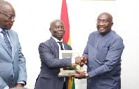 Vice President Dr Mahamudu Bawumia receiving the award on behalf of the President