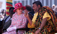 Former President JJ Rawlings and Queen Elizabeth at a durbar | File photo