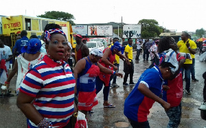 Supporters trooping to the Trade Fair Centre