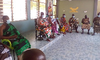 The minister during his visit to the Atebubu traditional council