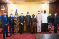 Chief of Staff Frema Osei-Opare with the members of the Technical Committee