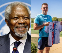 late UN secretary general, Kofi Annan and Crystal Palace new signing, Kofi Balmer