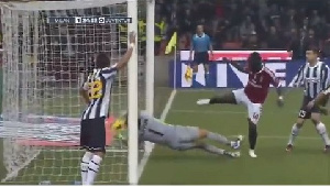 Muntari's goal was disallowed by referee Paolo in a game against Juventus