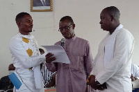 Godwin Dzadzawa Kwame (middle) is the approved DCE nominee