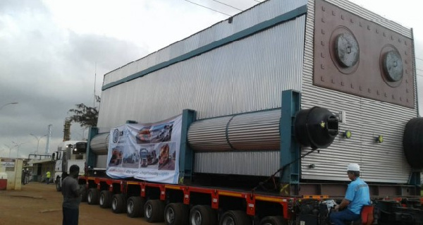 The arrival of the new boiler on the premises of TOR