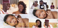 Stonebwoy with wife and baby