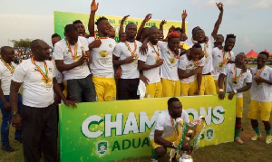 Bright Adjei scored in the 62nd minute to give Aduana victory over Kotoko