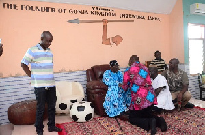 Sylvester Mensah and Overlord of Gonjaland traditional area, Yangbonwura Tuntumba Boresa I