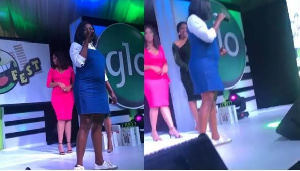 Funke Akindele showing off her baby bump