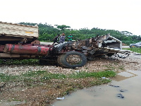 A photo of the accident scene