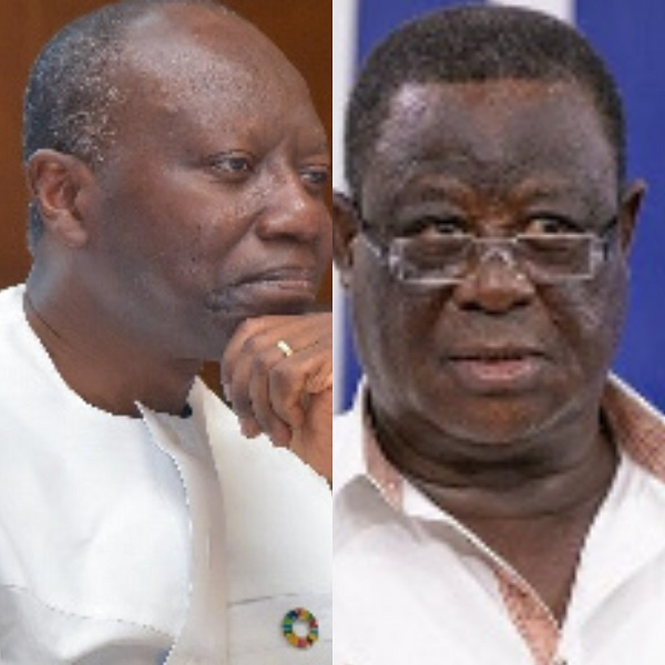 Finance Minister Ken Ofori-Atta (left), Roads Minister Kwasi Amoako-Attah (right)