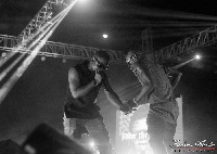 Sarkodie and Shatta Wale on stage