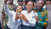 Vice President Dr. Bawumia taking selfie with some excited teacher trainees