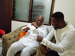 A Plus and former President John Mahama at John Dumelo's wedding