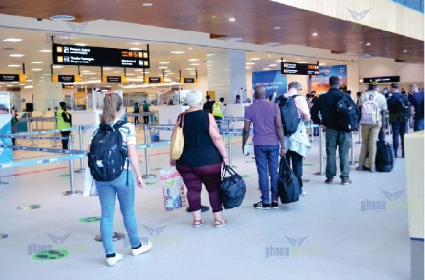 Some travellers for airport