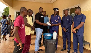 Dumelo donated some items to some police stations in the Ayawaso constituency